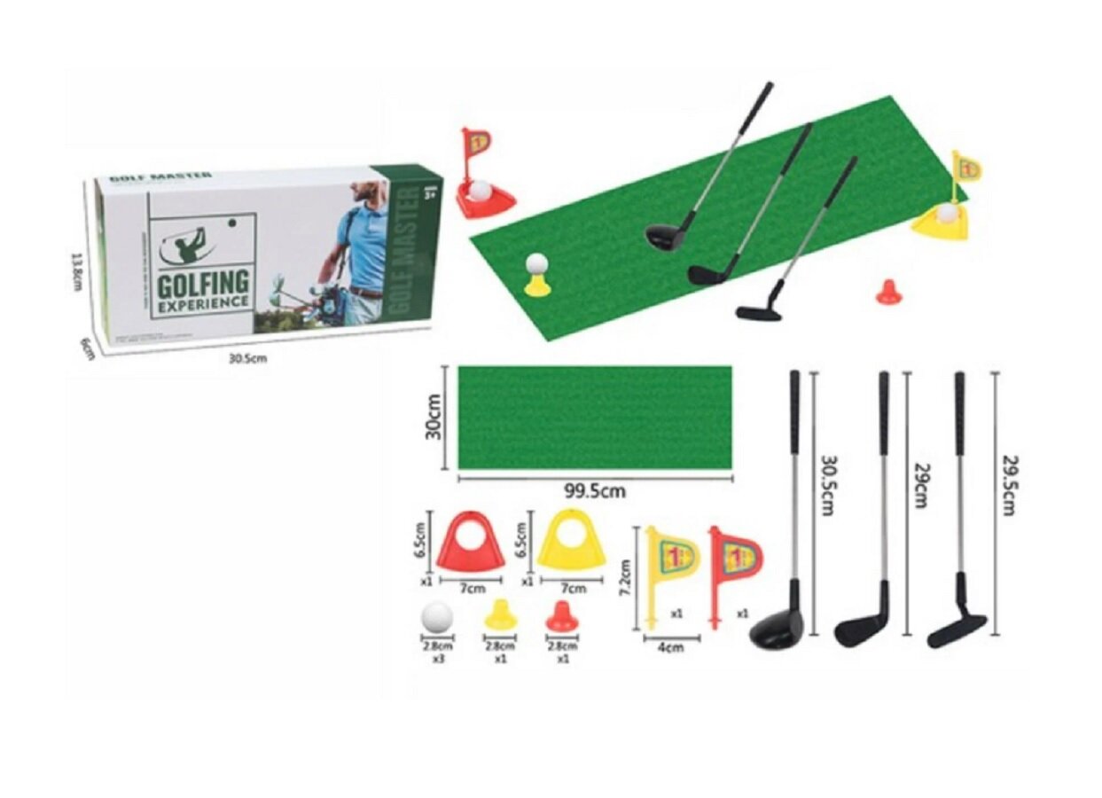 Игровой набор Гольф металл пластик черный зеленый 30.5x6x13.8 см