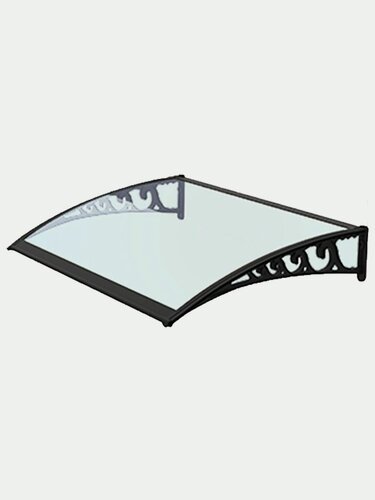 Изображение товара Козырек входной двери, поликарбонат, 60x100 см, прозрачный, черный