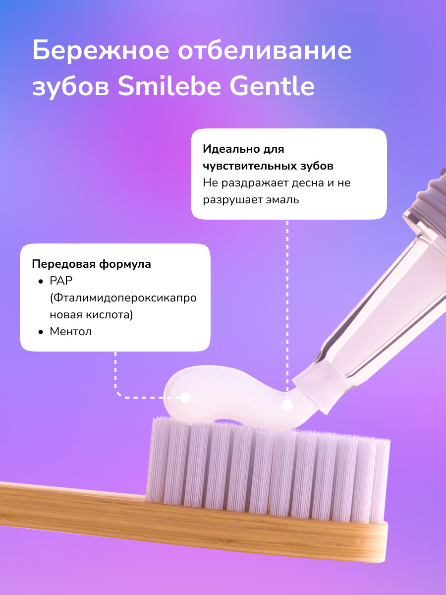 Зубная паста отбеливающая Smilebe 40 мл, для чувствительных зубов. — фото 1