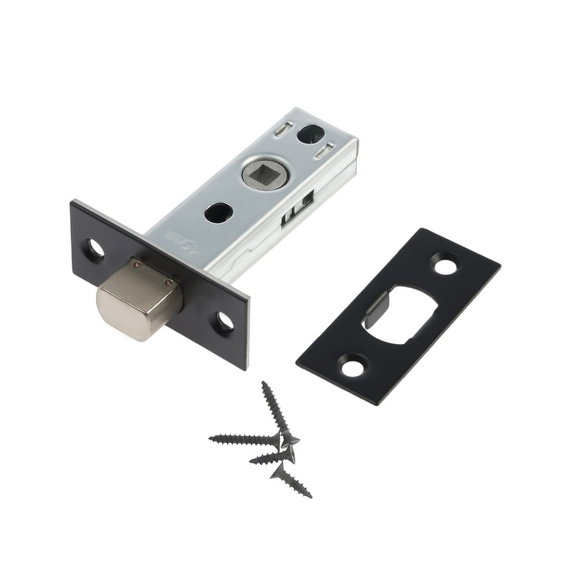 Задвижка дверная межкомнатная LOCKLAND ZDM1BL цвет черный стальной язычок