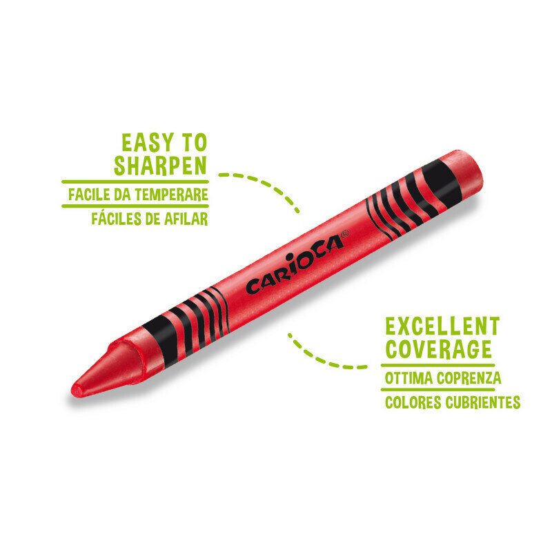 CARIOCA набор восковых мелков для рисования от 5 лет, 24 цвета, 42366 — фото 1