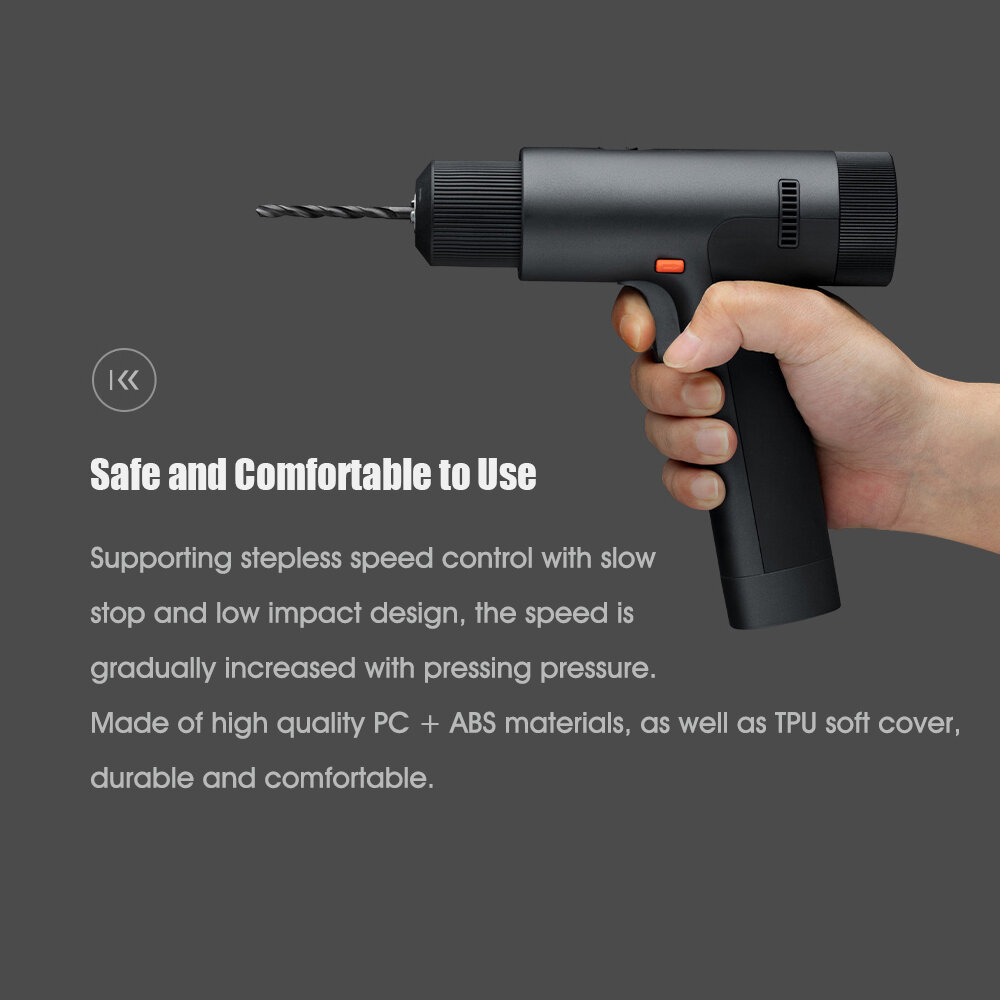Изображение Xiaomi MIJIA Cordless Electric Drill Kit Screwdriver/Drill 2 in 1 Design w/3 Modes/30 Intensities/32pcs Bits/2000mAh Lithium Battery/HD Display Screen