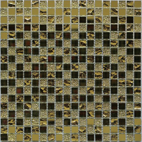 Изображение товара Плитка декоративная, мозаика стеклянная Mirror gold, 5 штук