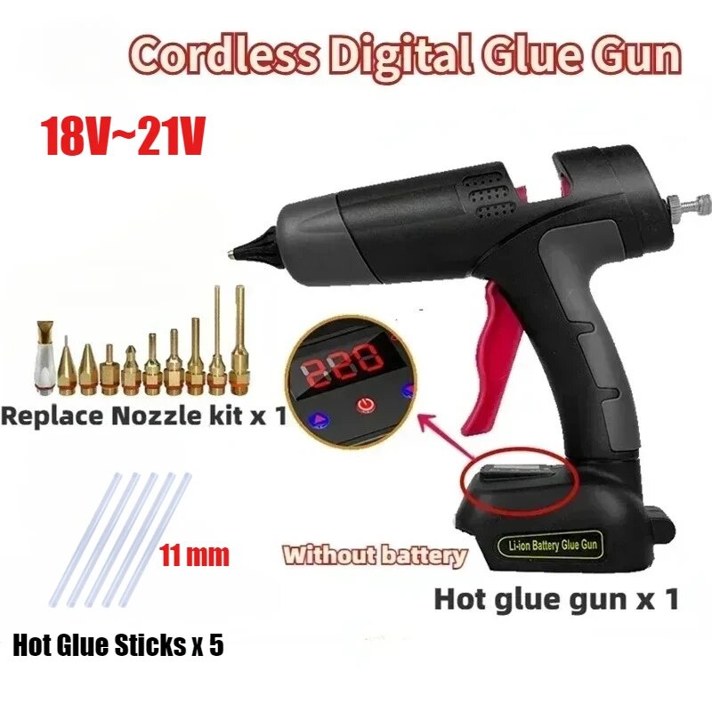 Изображение Беспроводной клеевой пистолет XMSJ для Makita 18В черный