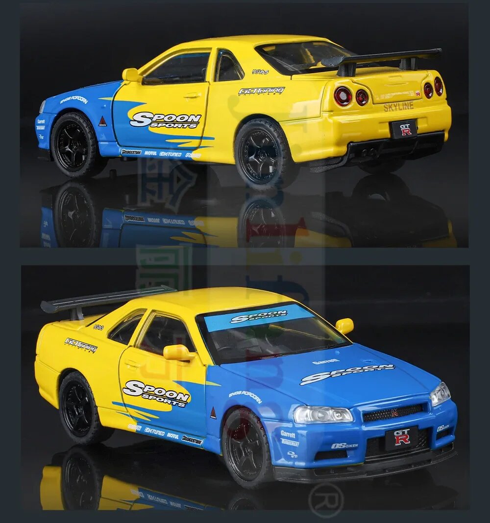 Машина Jinlifang Nissan Skyline GT-R, 1:32 масштаб, открываются дверцы