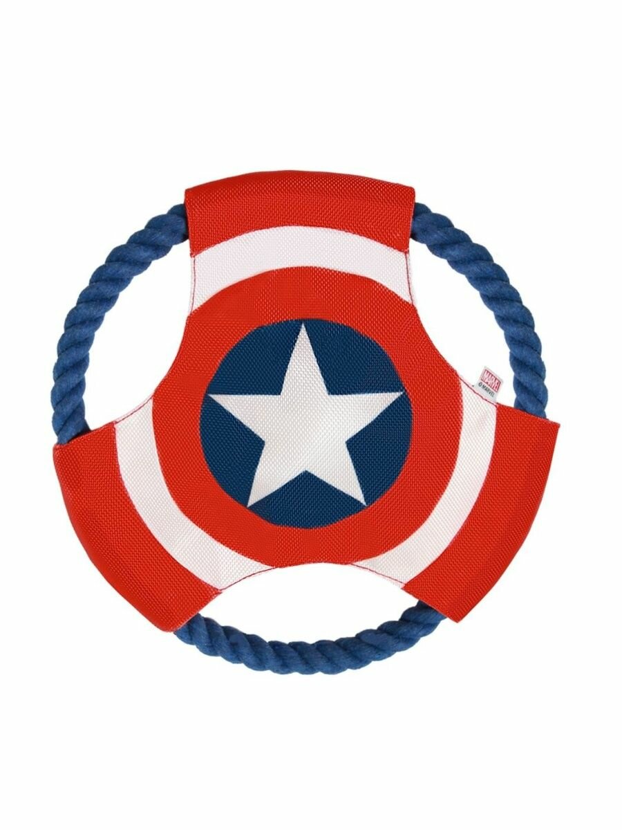 Игрушка для собак Фрисби Marvel Капитан Америка Triol Disney "Летающий диск" для собак мелких, средних и крупных пород, 22 см