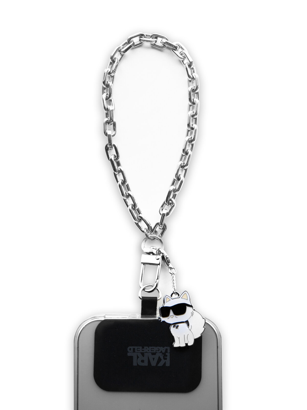Karl Lagerfeld цепочка на кисть Wrist metal chain 13 cm + NFT Choupette metal charm Silver — фото 1