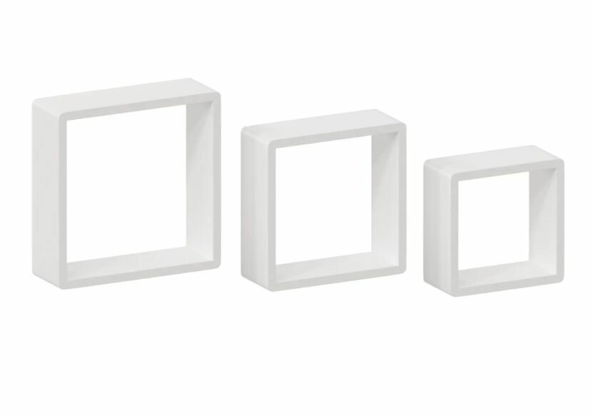 Набор настенных полок Spaceo 20x20 см/24x24 см/28x28 см МДФ цвет белый 3 шт