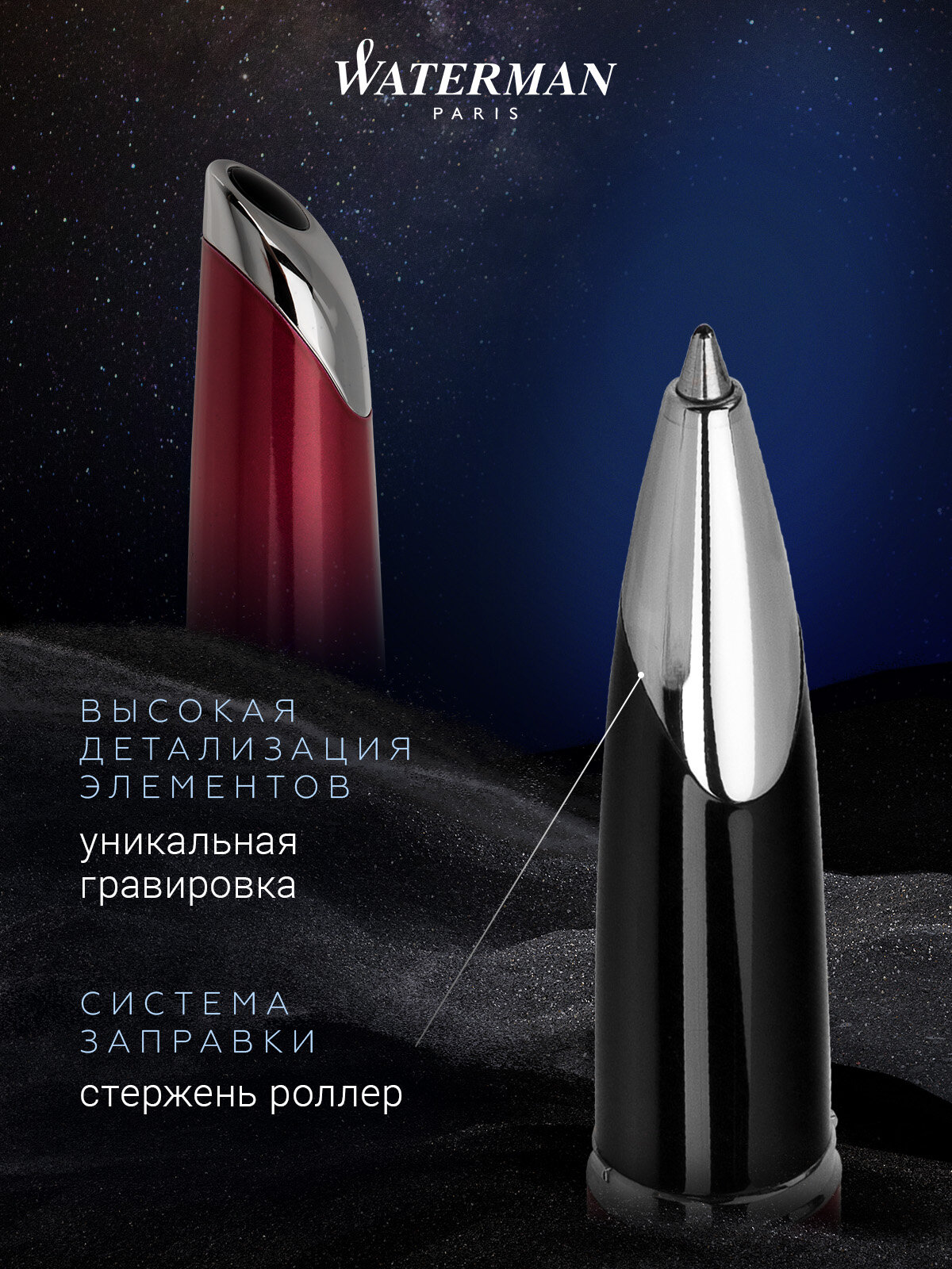 Ручка-роллер WATERMAN Carene Glossy Red ST, WT 091922-21 — фото 1