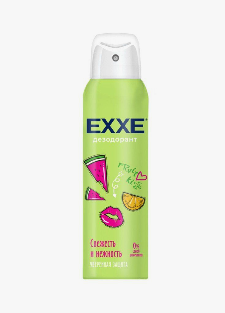 EXXE Дезодорант женский антиперспирант (спрей) Свежесть и нежность Fruit kiss,150 мл