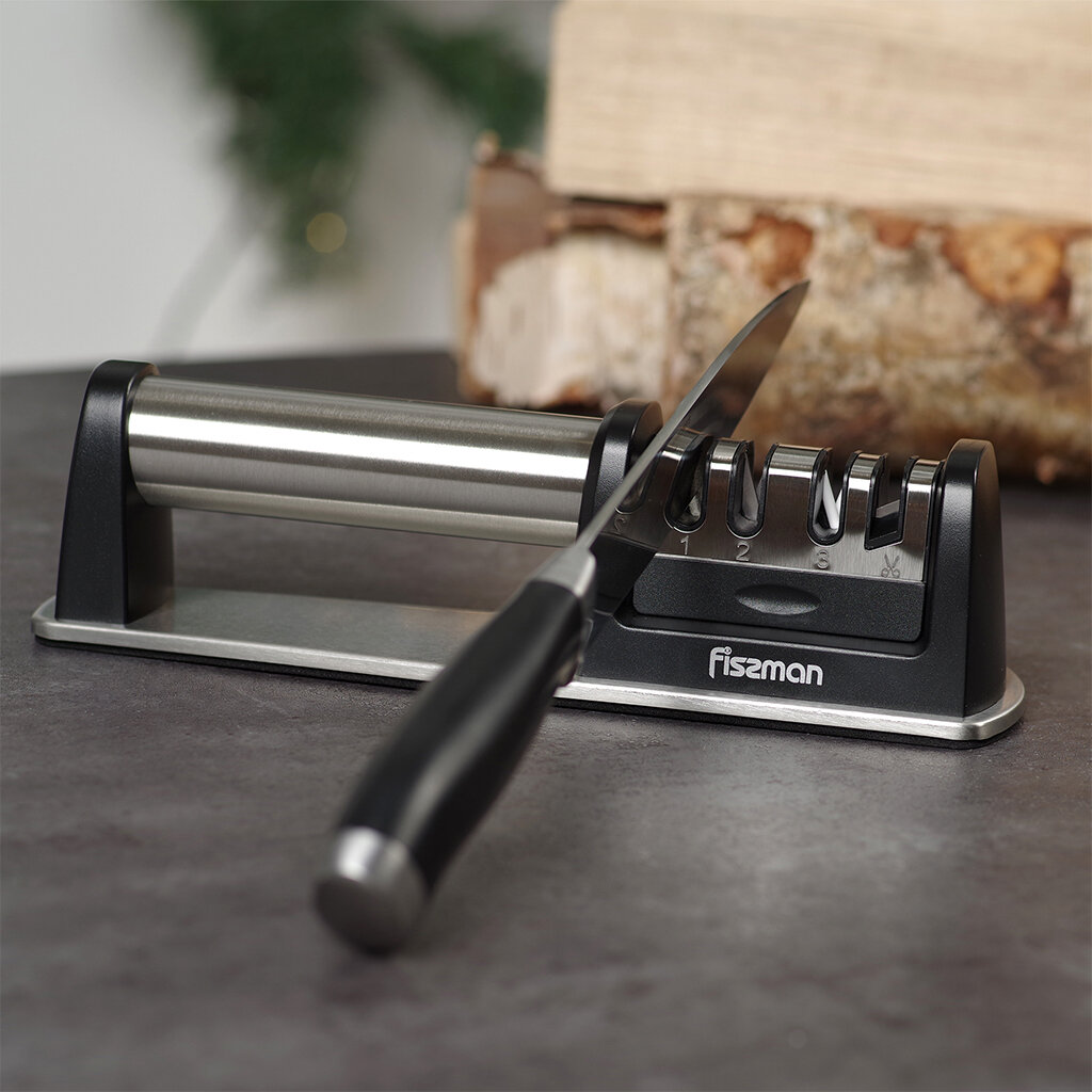 Точило для ножей трехшаговой заточки 23x6x6 см