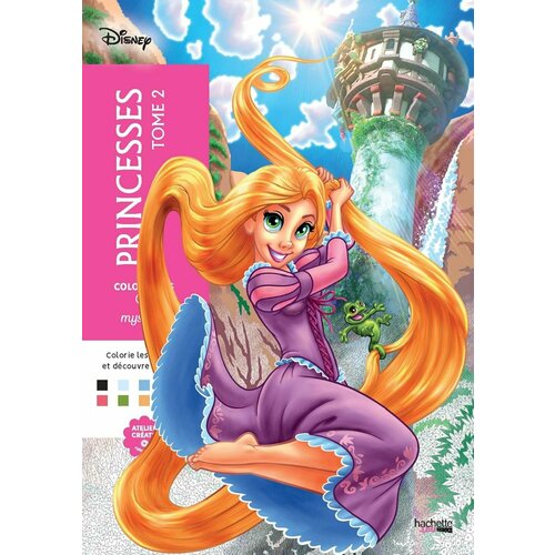 фото Раскраска по номерам coloriages mysteres disney - princesses том 2 - принцессы дисней - рапунцель, 128стр. - 2017312517 hachette book group