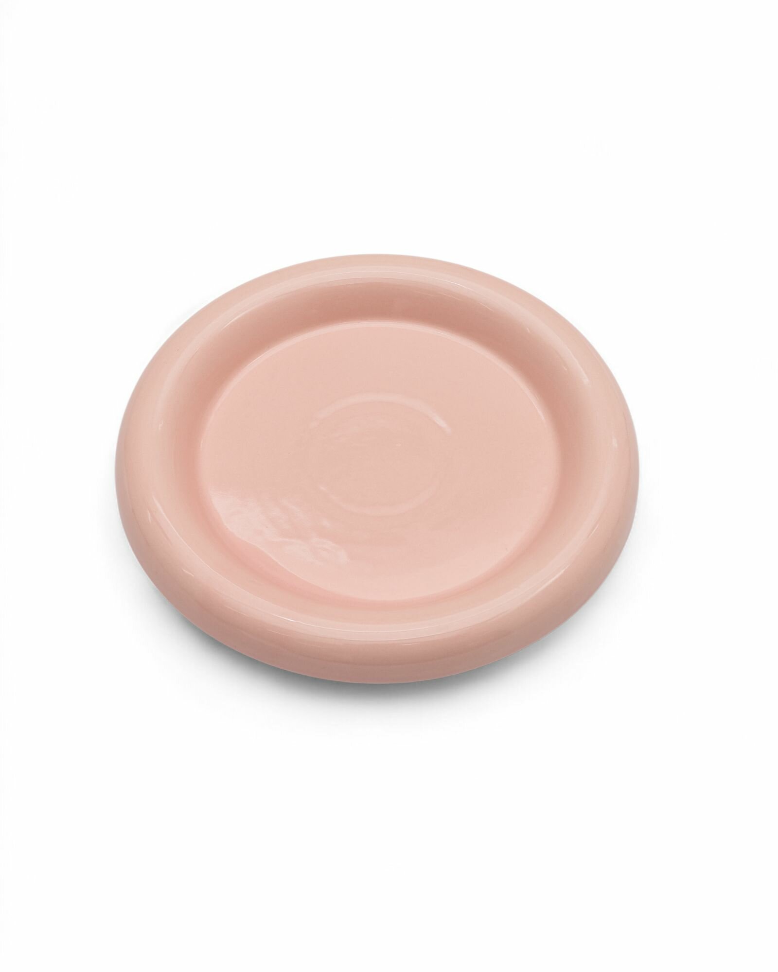Тарелка керамическая, минимализм, диаметр 20см, глянцевая, розовая — фото 1
