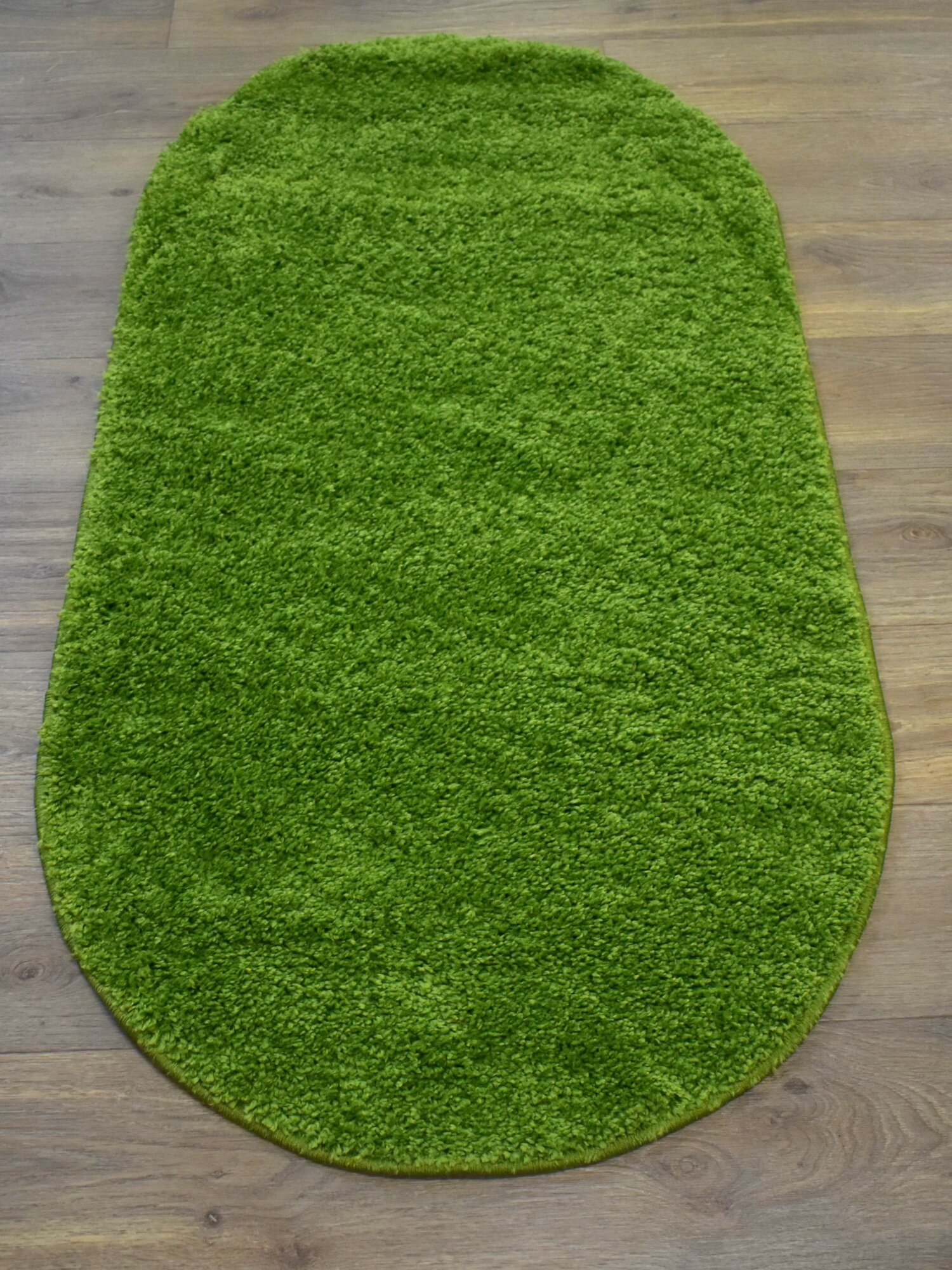 Ковер на пол овальный пушистый  прикроватный  в спальню  гостиную  детскую  на кухню  зеленый  0 6 1 м