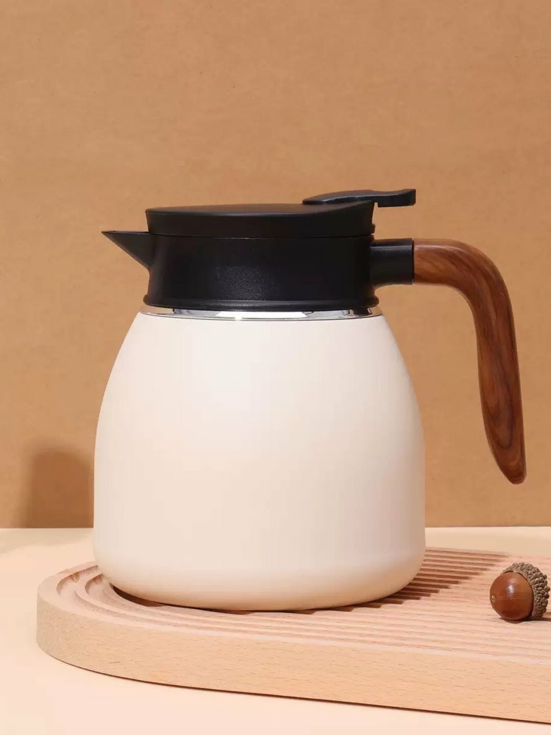 Чайник-термос с датчиком, из нержавеющей 316, дизайн, подходит для работы, отдыха и спорта 1,1 л белая