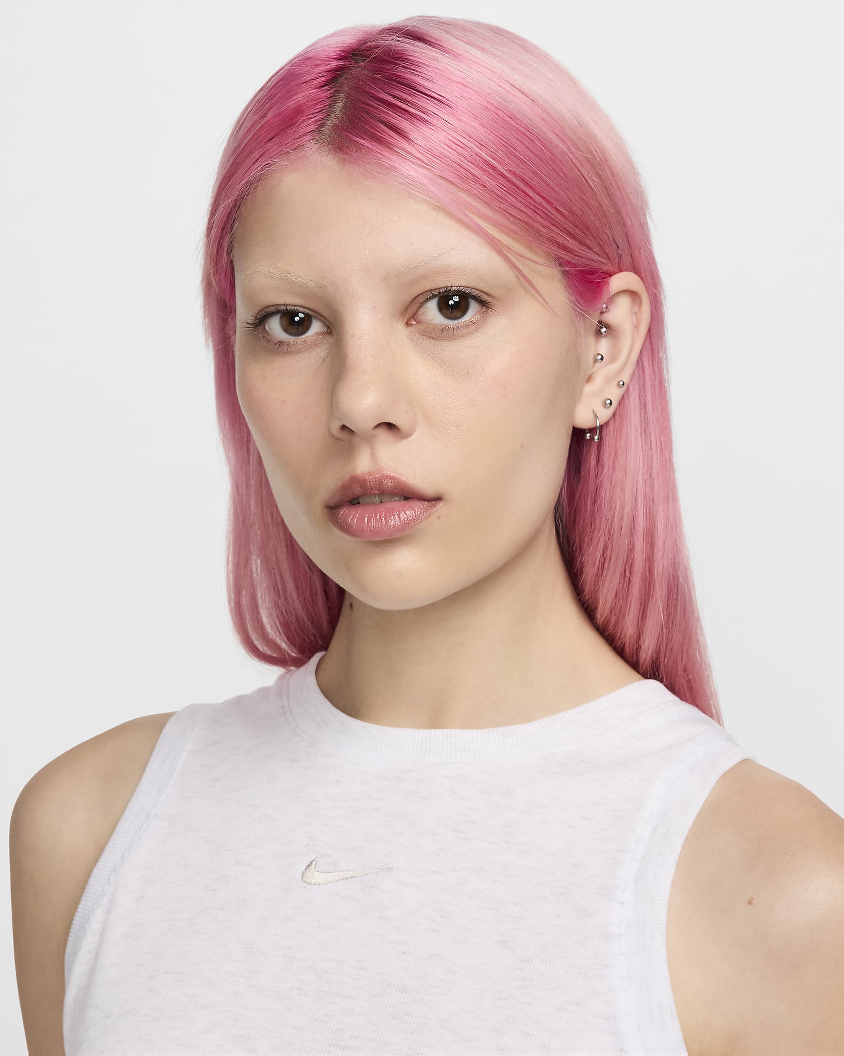 Топ спортивный NIKE Essential, 1 шт., размер M, светло-серый — фото 1