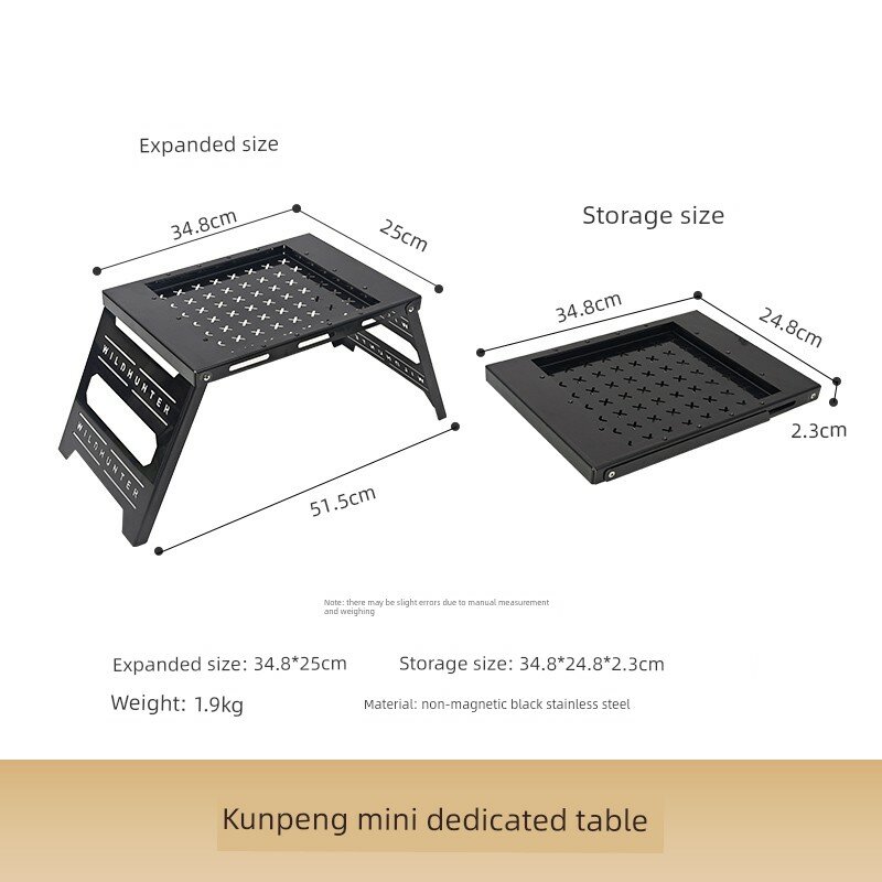 Складной стол из нержавеющей стали для кемпинга Kunpeng Mini — портативное решение для улицы