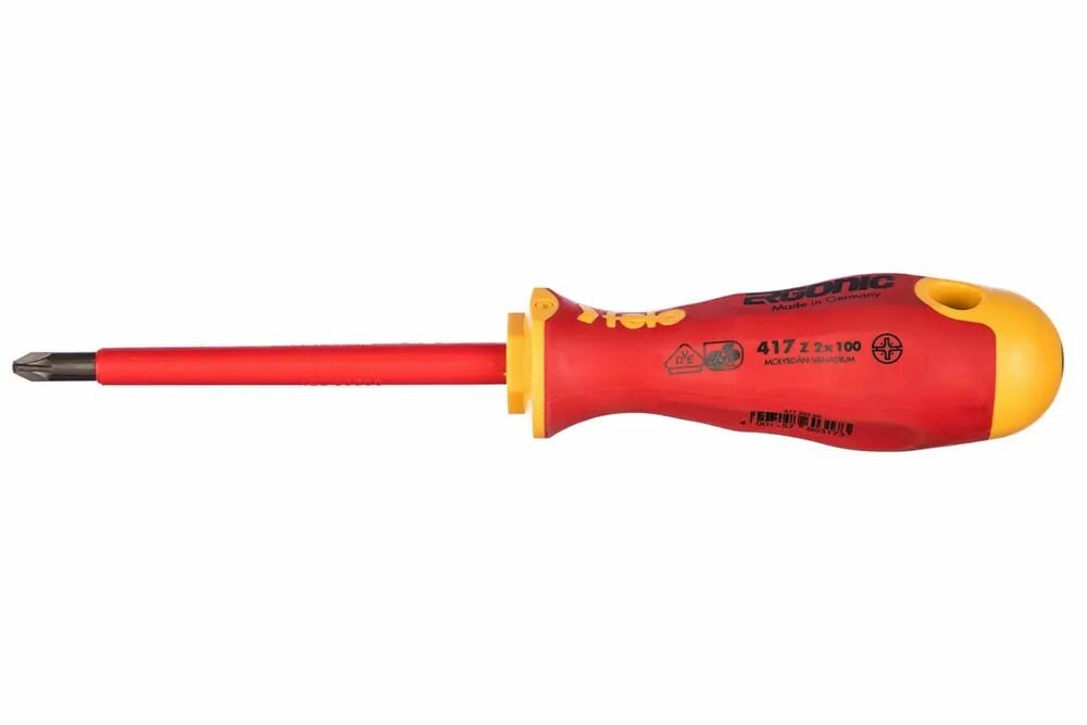 Диэлектрическая крестовая отвертка Felo Ergonic +/- Z 2X 100 41720390