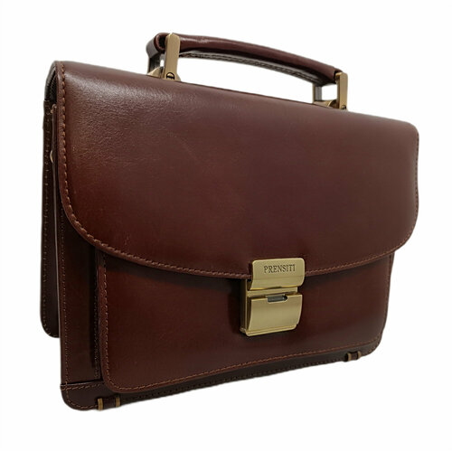 Сумка барсетка Prensiti, фактура гладкая, коричневый
