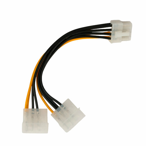 Разветвитель Cablexpert PCI-Е (8pin) - 2хMolex (CC-PSU-81), длина 0.15 м, 1 шт., черный/желтый