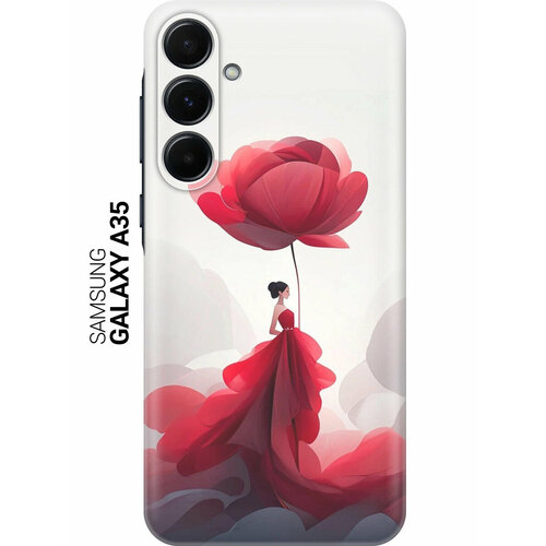 фото Силиконовый чехол на samsung galaxy a35 / самсунг а35 с рисунком "цветочная девушка в красном" slvgo