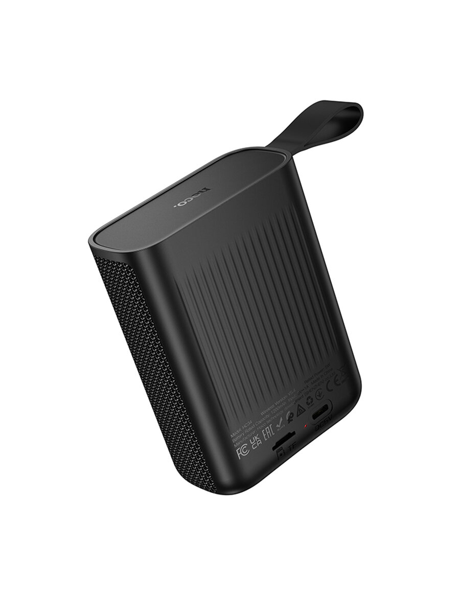 Портативная колонка Hoco HC34 5W, беспроводная Bluetooth колонка IPx4, TF-карта, FM радио, цвет Черный — фото 1
