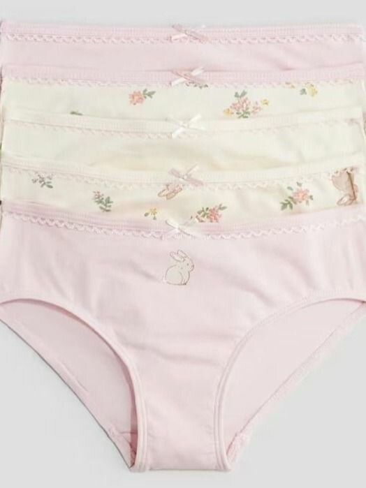 Трусы H&M, размер 6-8 лет, бежевый, розовый