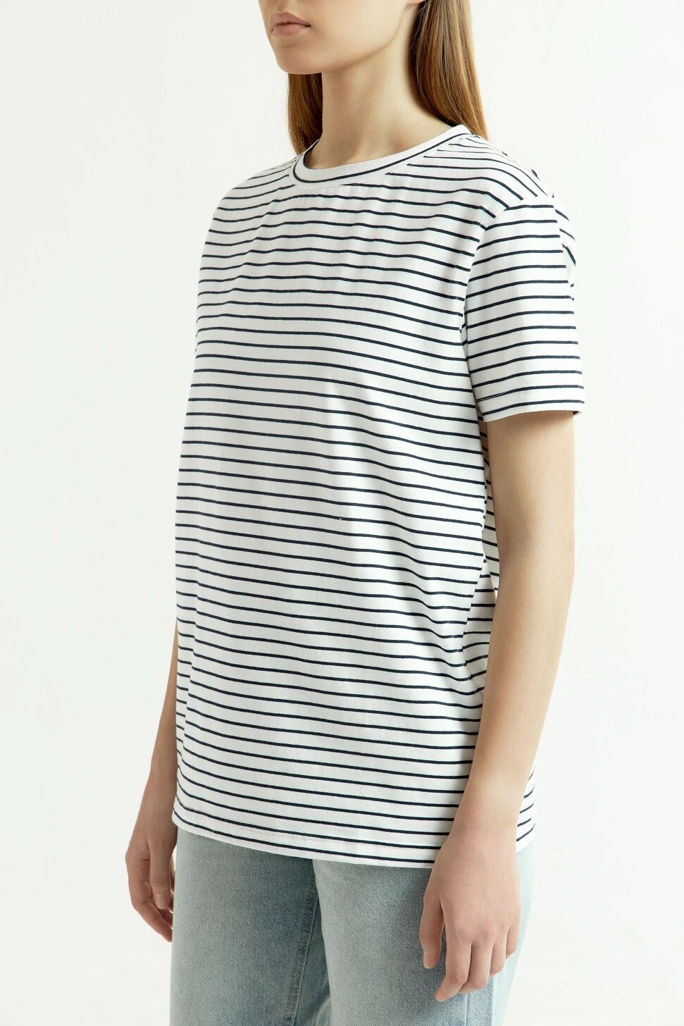 Футболка Selfie, размер S, бело-синяя полоска — фото 1