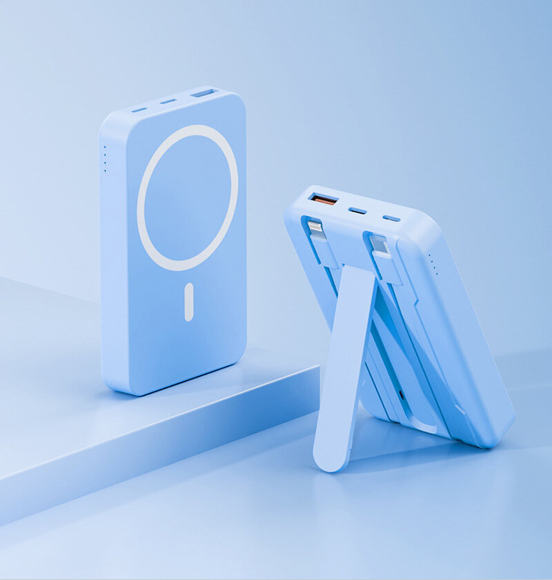 Внешний аккумулятор Magnetic Wireless Power Bank 10000mAh, голубой