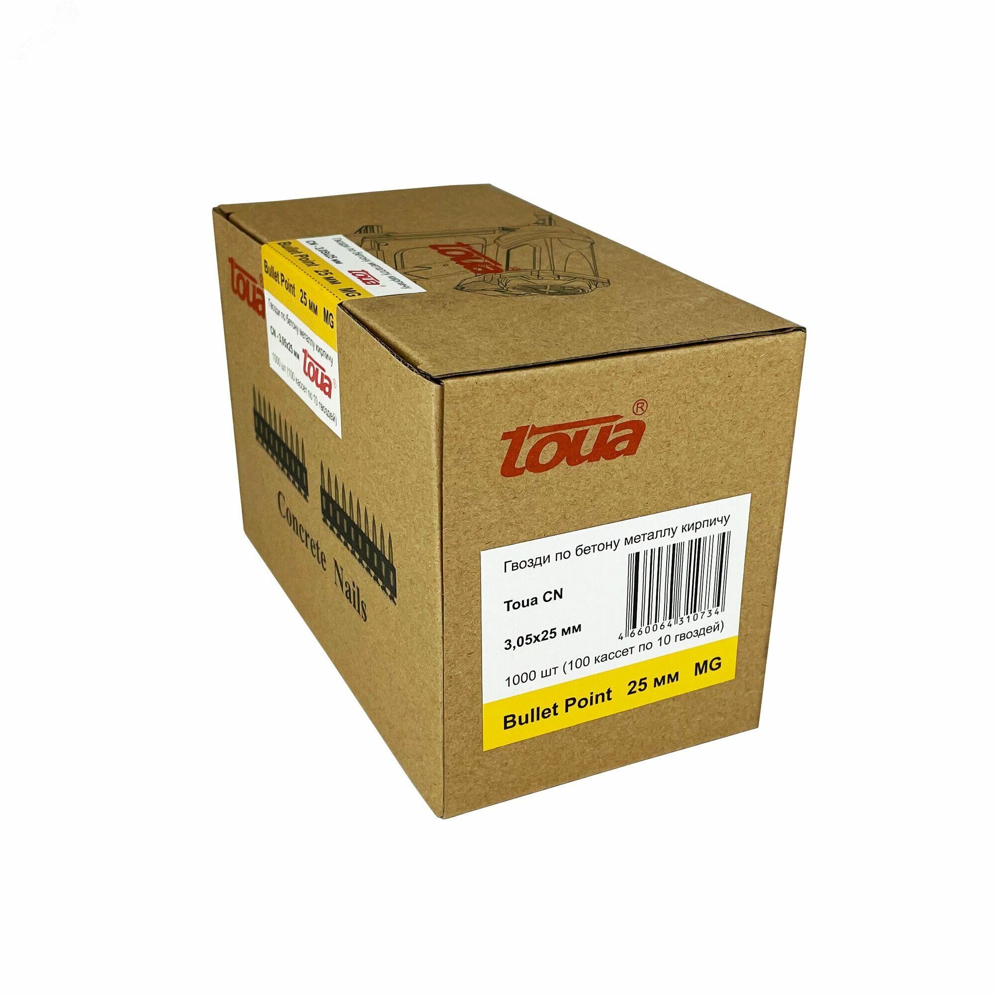 Гвозди по бетону Toua CN MG bullet point 305х25 мм (1000 шт)