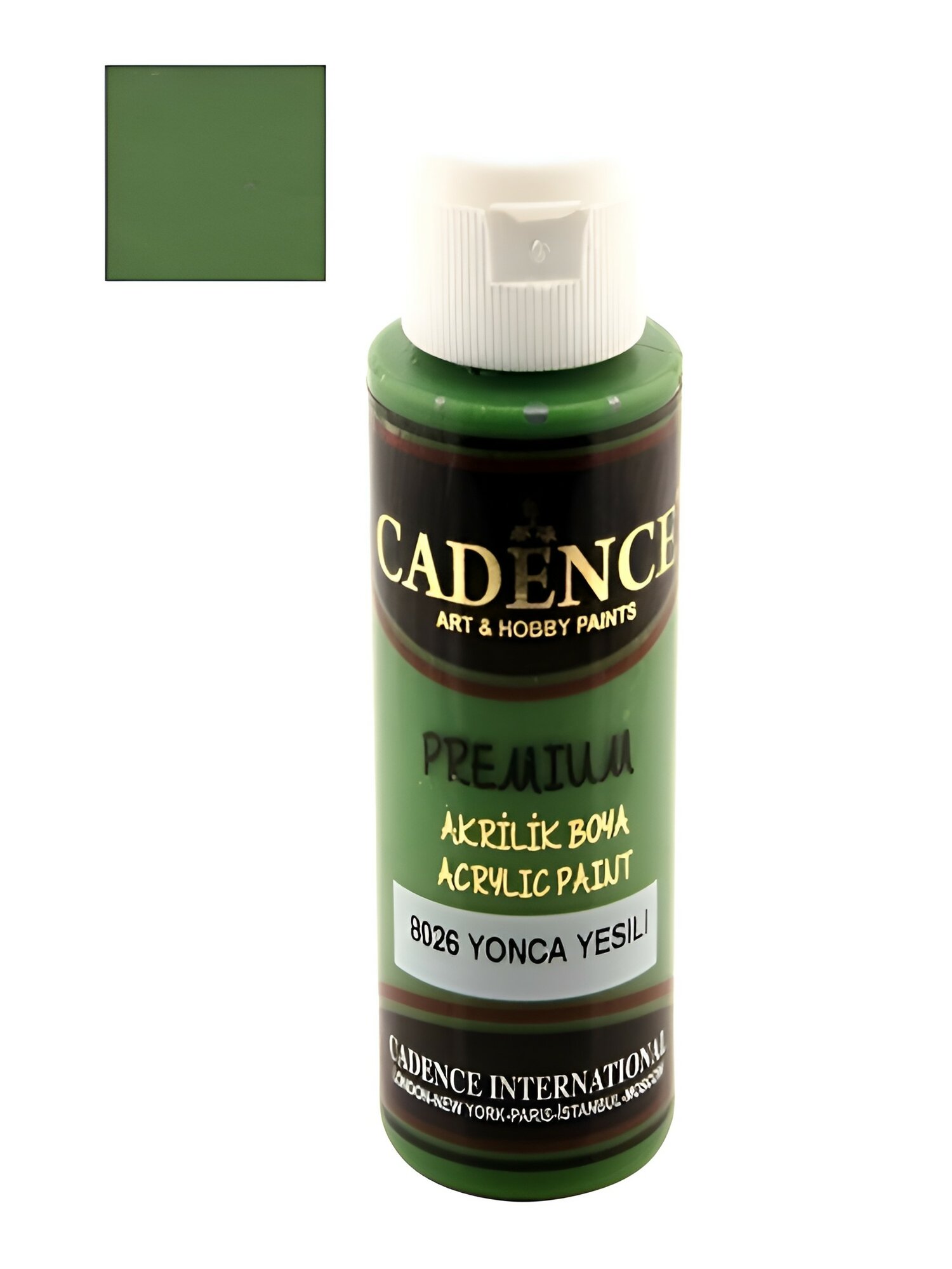 Акриловая краска Cadence Premium Acrylic Paint, 70 мл. Clover Green-8026