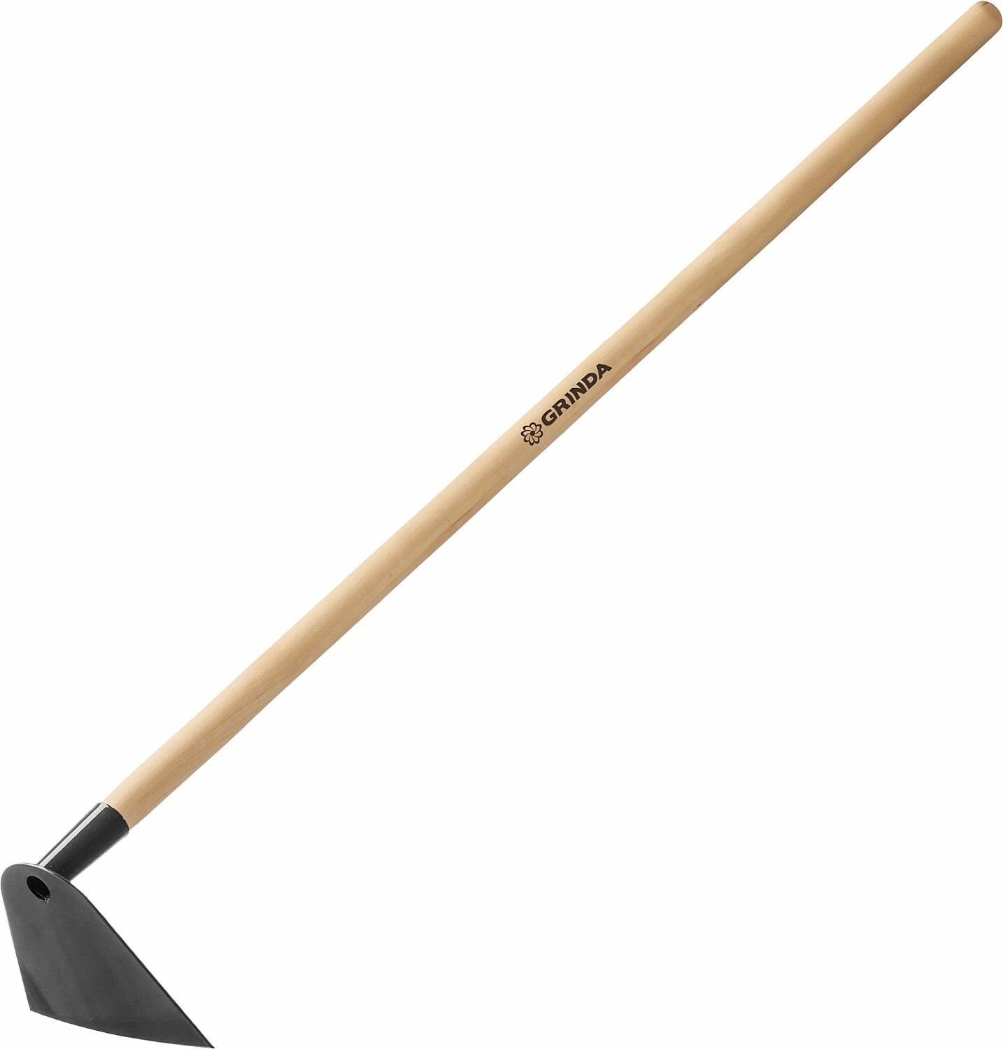 Мотыга GRINDA GH-190 трапециевидный профиль углеродистая сталь антикор. покрытие деревянный черенок 190 x 145 x 1300 мм 39597