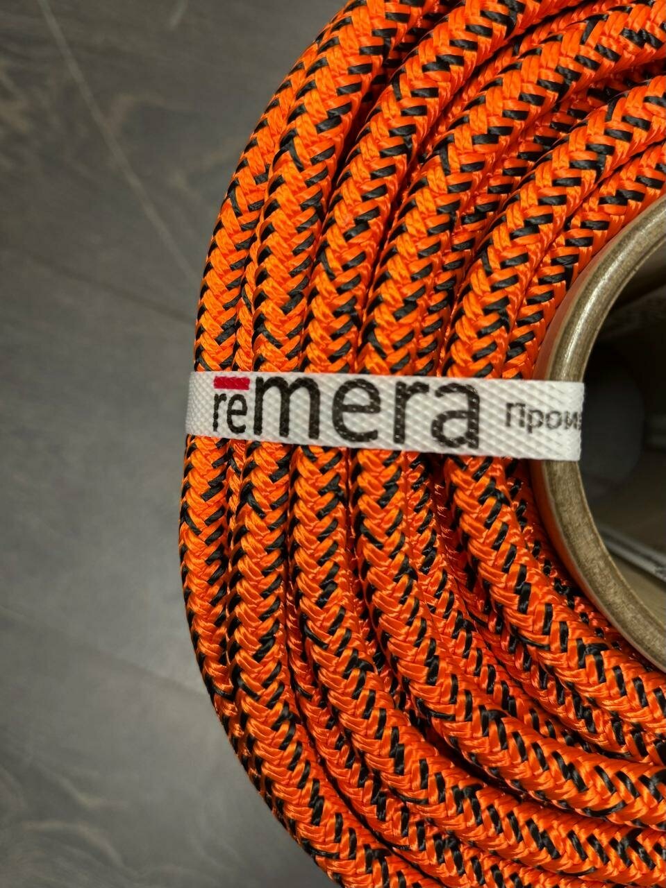 Веревка альпинистская 12 мм (50 метров) Арбо, оранжевая, термообработанная, статическая, полиамидная с сердечником для арбористов