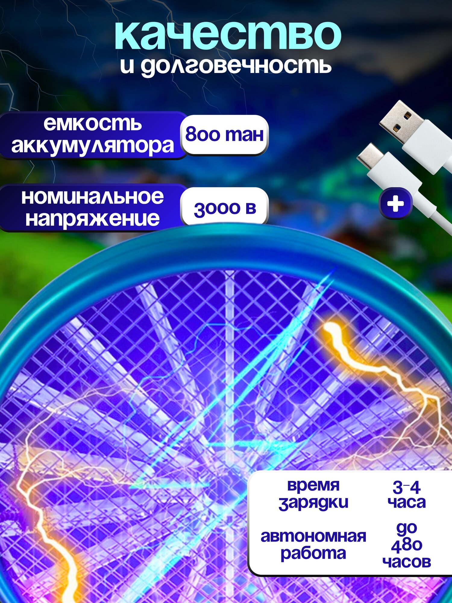 Электрические Мухобойки Xiaomi Электрическая мухобойка для отпугивания насекомых, мухобойка ракетка на аккумуляторе