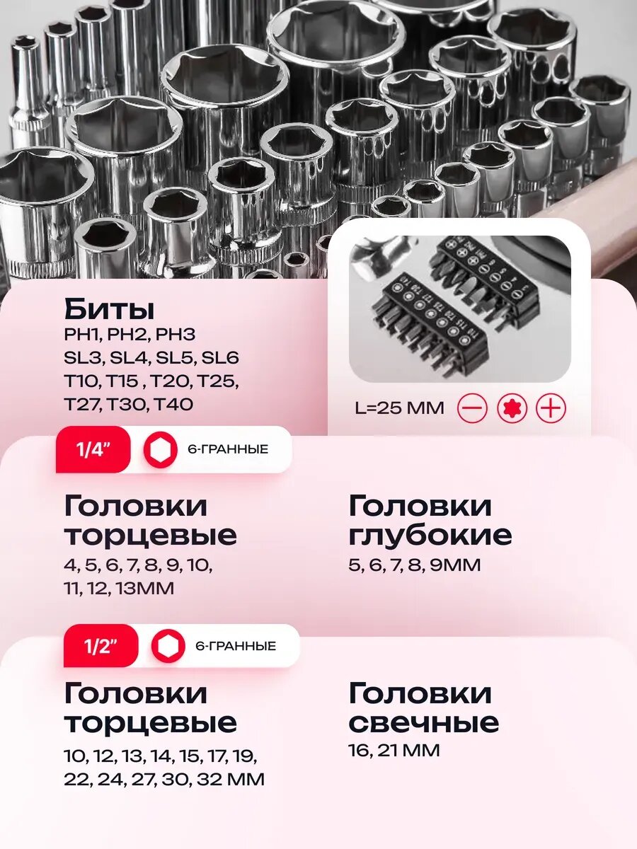 Набор инструментов для автомобиля 72 предмета — фото 1