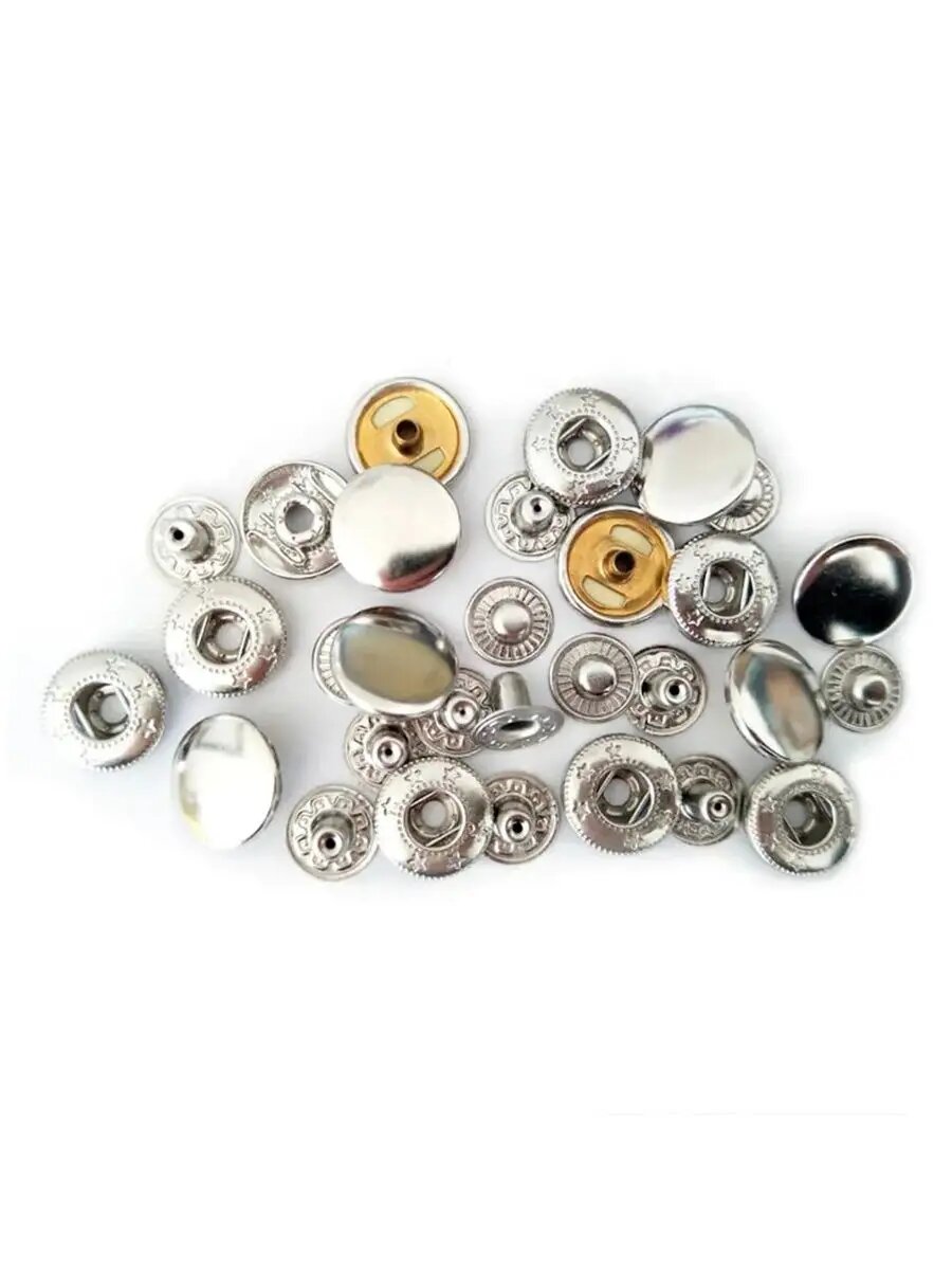 Кнопки для кожи, 10 мм, никель, 50 шт — фото 1