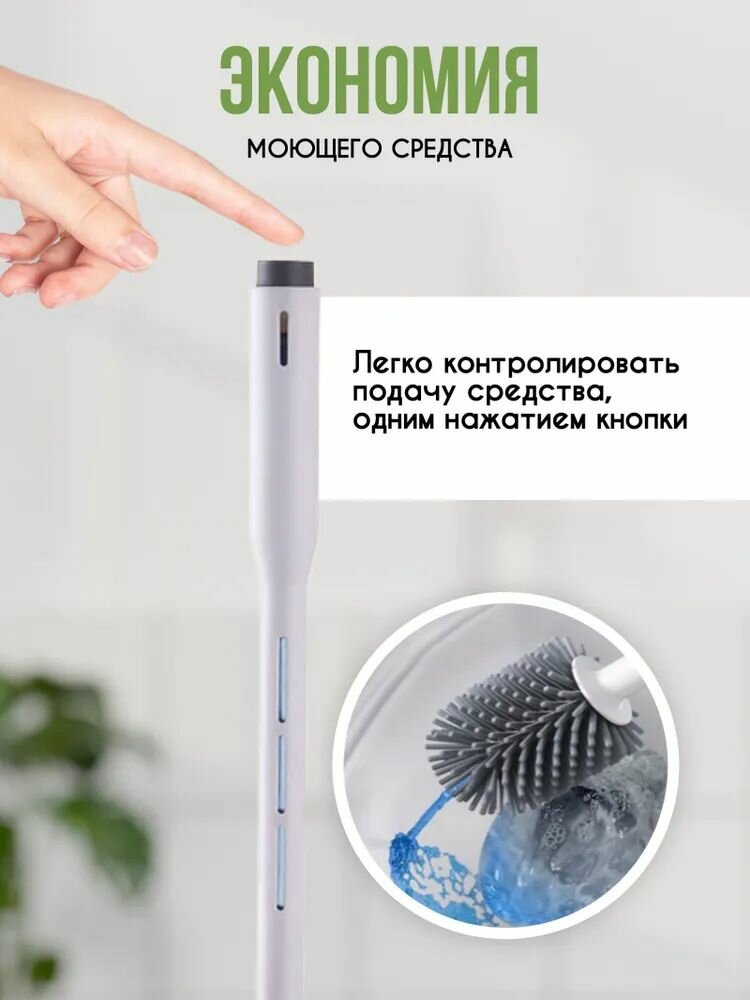 Ершики Туалетные Xiaomi Xiaomi zupmu Ершик для унитаза с распылителем и пластиковым держателем.