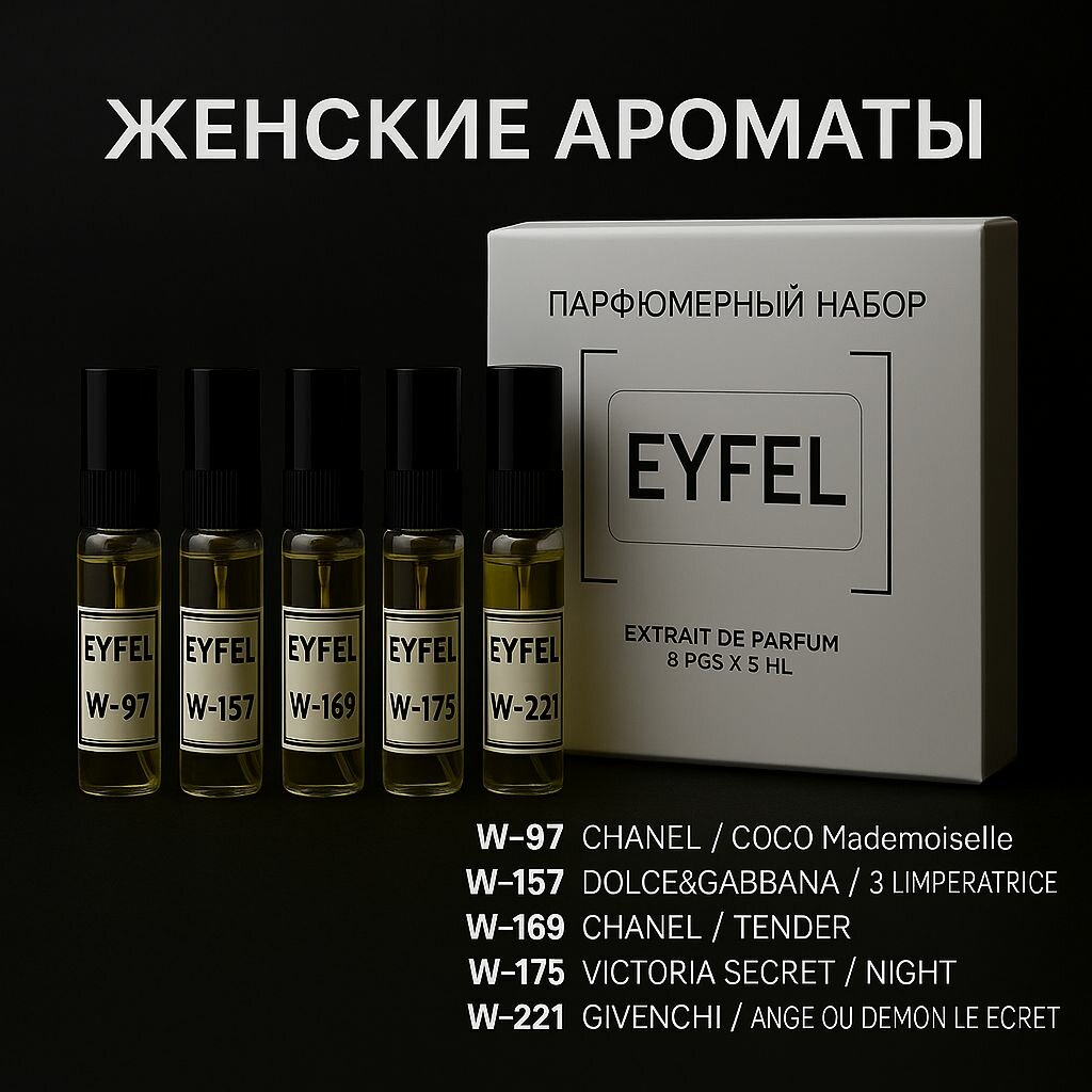 Набор пробников парфюмерной воды №3 для женщин турецкий бренд EYFEL