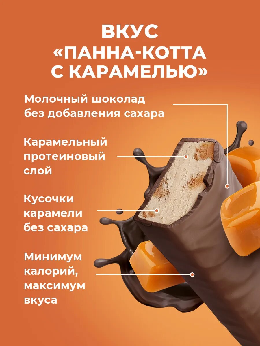 Протеиновый батончик Sporty "Панна-Котта с Карамелью", без сахара, 40 гр, 12 штук — фото 1