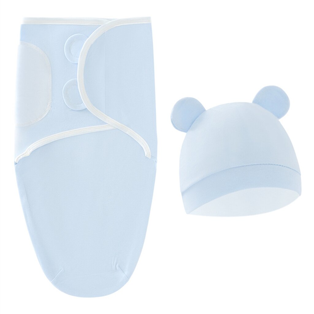 Baby Swaddle Sleep Sacks with Hat set Newborn Swaddle Sacks Ergonomic Baby Swaddles 0-3 Months Baby Sleep Sacks with Cap