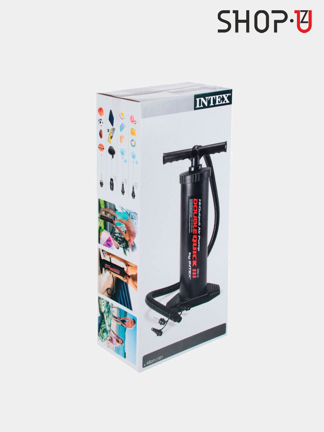 Насос Intex "Double Quick III", ручной, для надувных бассейнов, чёрный — фото 1