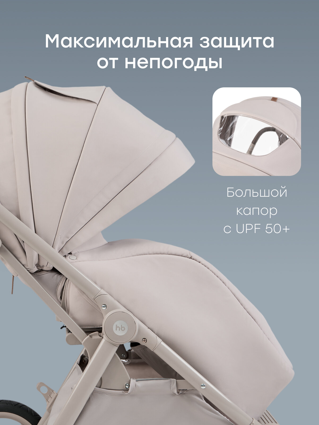 Коляска прогулочная детская Happy Baby Luna 360, реверсивный блок 360 градусов, серая — фото 1