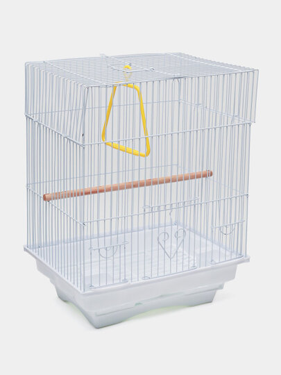 Клетка для птиц прямоугольная, высококачественная сталь, съемная, с аксессуарами 39 * 30 * 21