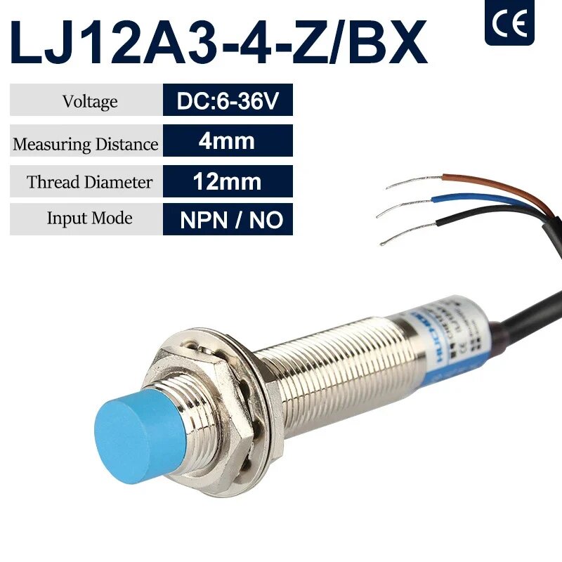 LJ12A3-4-Z/BX LJ12A3-4-Z/BY Новый индуктивный переключатель обнаружения датчика приближения NPN DC 6-36 В для Arduino, LJ12A3-4-ZBX