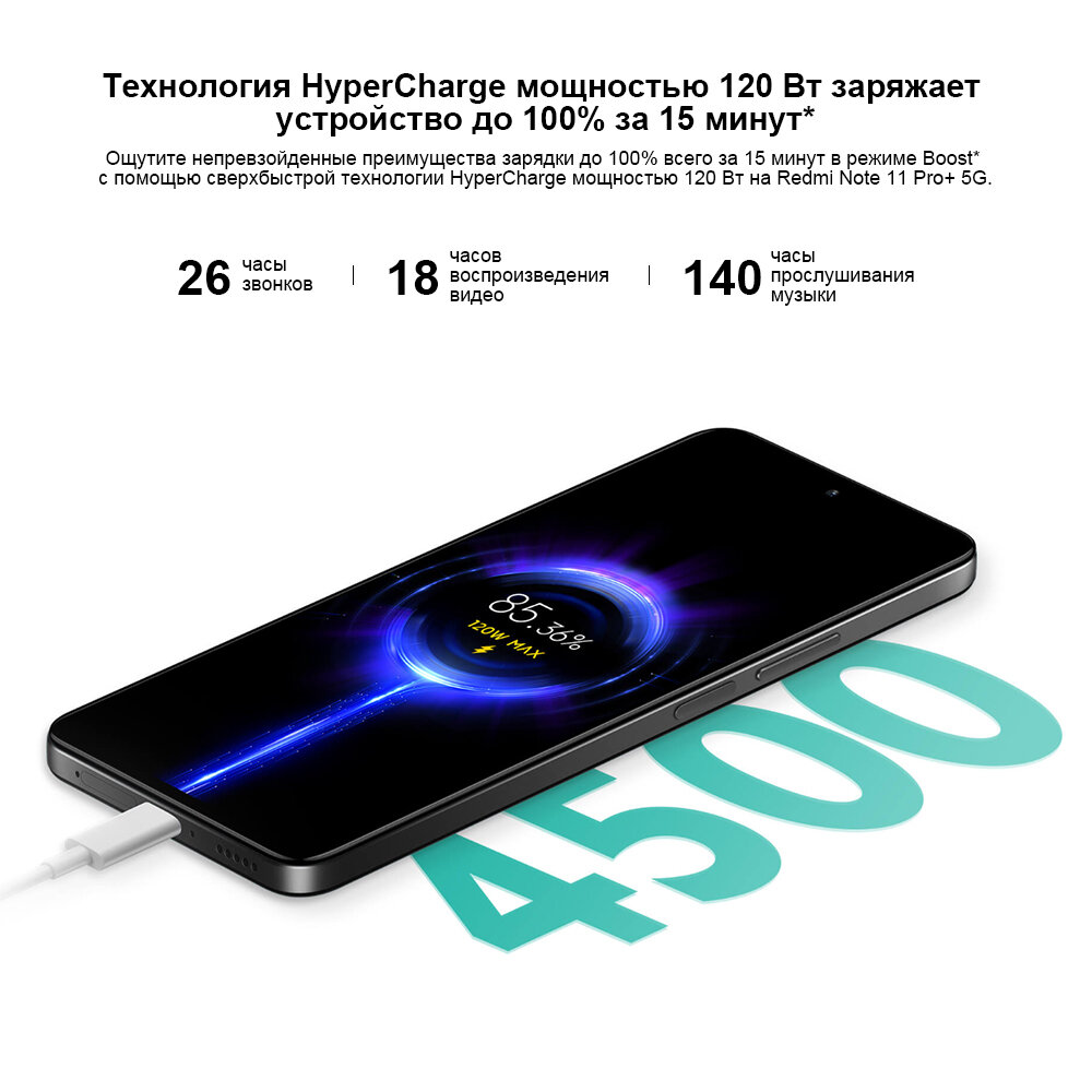 Xiaomi Redmi Note 11 Pro+ 5G MediaTek Negugat 920 8/256GB Глобальный смартфон Dual nano SIM Черный — фото 1