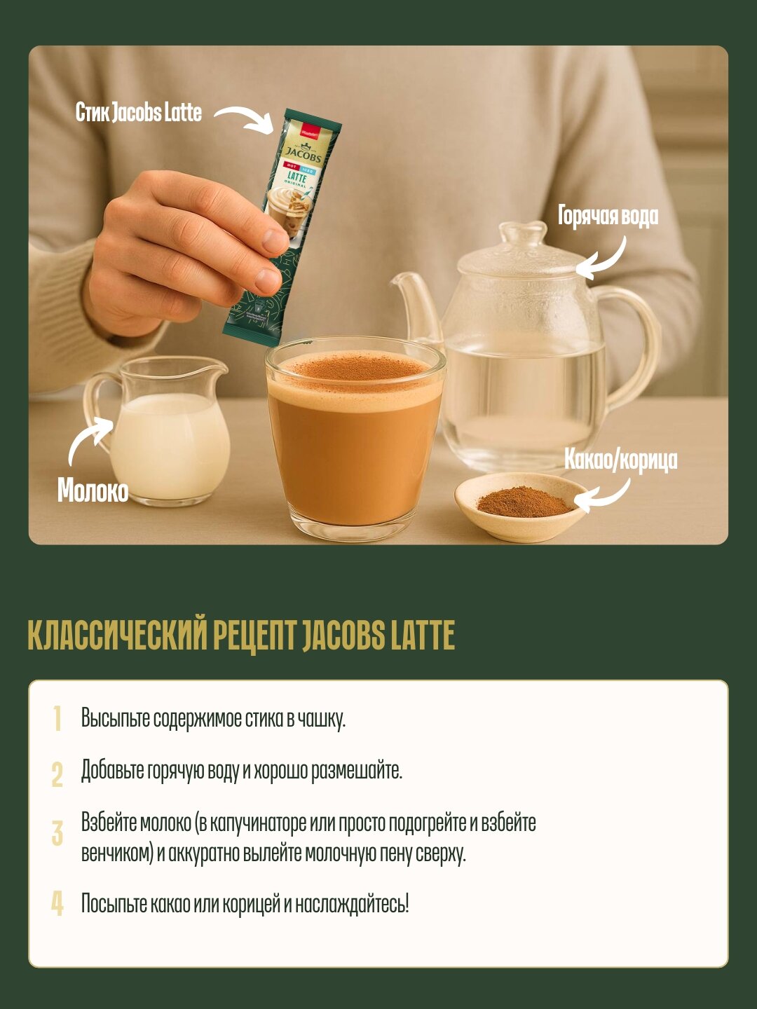 Растворимый (порошкообразный) кофе Jacobs Iced latte original 21,5 гр — фото 1