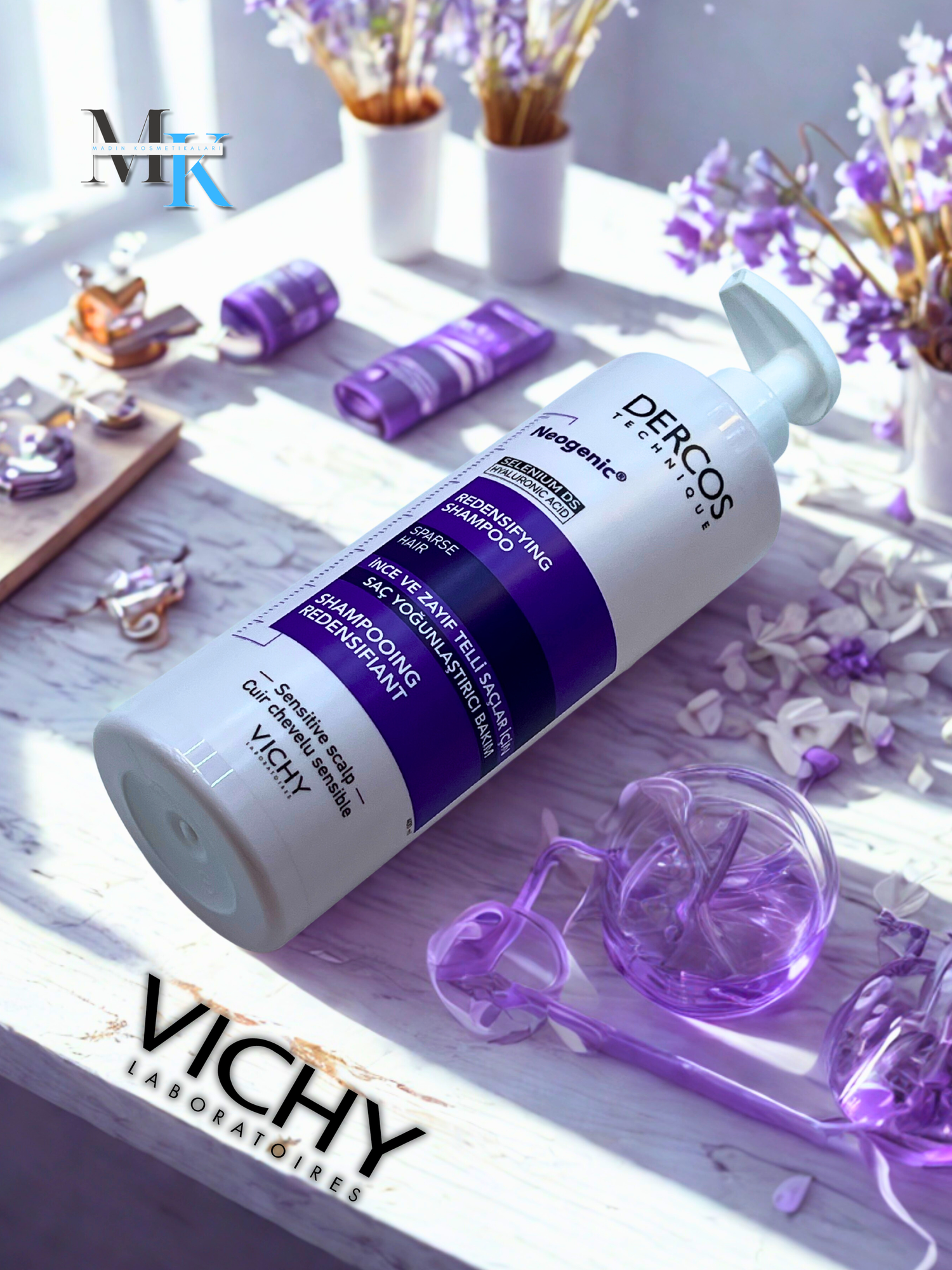 Шампунь Vichy "Dercos" Redensifying Shampoo , укрепляющий, для объёма, для тонких волос, 400мл — фото 1