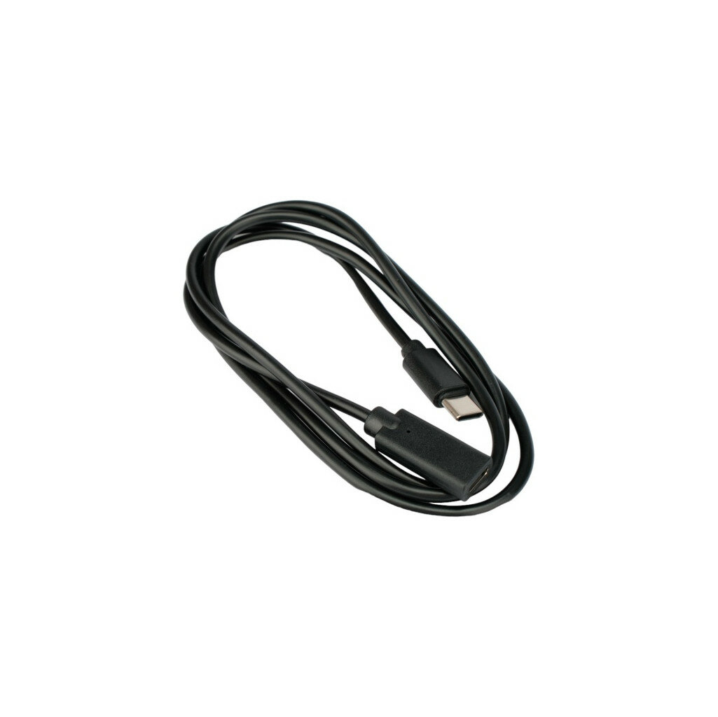 Кабель-удлинитель Cablexpert USB2.0 Type-C(М)/Type-C(F), 3A, 60Вт, PD/QC3.0, медь,1м, черный, пакет