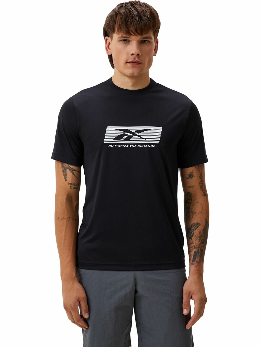 Футболка спортивная Reebok No Matter The Dist GFX Tee, размер S INT, черный