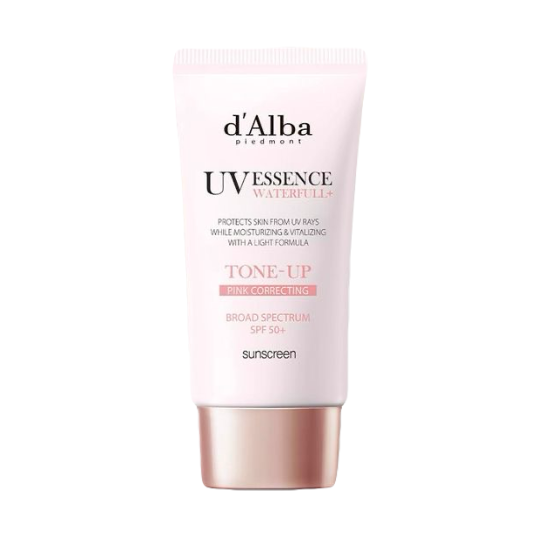 D’Alba Tone-Up Pink Correcting SPF 50+ teri rangini tekislaydigan quyoshdan himoya krem